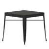 Flash Furniture 31.5" Black Steel Patio Dining Table For 4 With Black Poly Resin Slatted Top In Black