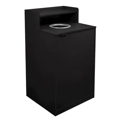 Flash Furniture 32 Gallon Commercial Trash Can Enclosure, Black