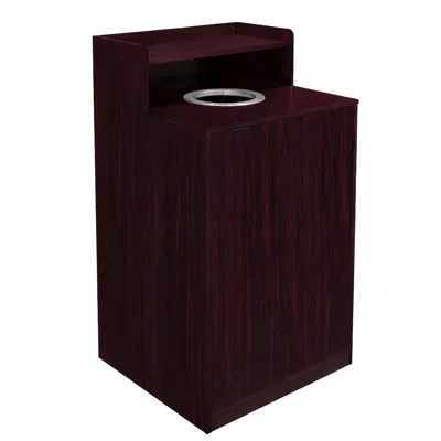 Flash Furniture 32 Gallon Commercial Trash Can Enclosure, Mahogany In Brown