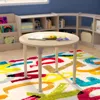 Flash Furniture 33 In. Bright Beginnings Round Commercial Grade Wooden Adjustable Height Classroom Activity Table - 