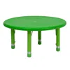Flash Furniture 33'' Round Green Plastic Height Adjustable Activity Table In Green