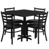 Flash Furniture 36'' Black Table Set With X-base And 4 Metal Chairs - Black Vinyl Seat In Black