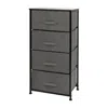 Flash Furniture 4 Drawer Wood Top Blackframe Vertical Storage Dresser With Dark Gray Drawers In Gray
