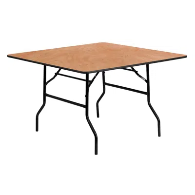 Flash Furniture 4-foot Square Wood Folding Banquet Table In Brown