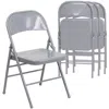 Flash Furniture 4 Pk. Hercules Series Triple Braced & Double Hinged Gray Metal Folding Chair In Gray