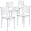 Flash Furniture 4 Pk. Phantom Series Transparent Stacking Side Chair In Transparent