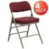 Flash Furniture 4 Pk. Triple Braced & Double Hinged Burdy Fabric Metal Folding Chair In Red