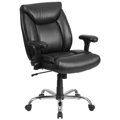 Flash Furniture 400 Lb. Rated Black Deep Tufted Task Office Chair With Adjustable Arms