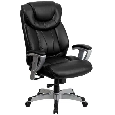 Flash Furniture 400 Lb. Rated Black Executive Office Chair With Silver Adjustable Arms