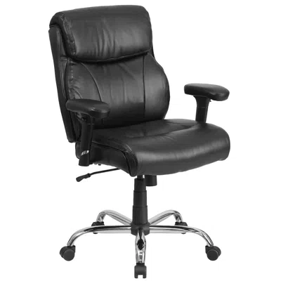 Flash Furniture 400 Lb. Rated Black Task Office Chair With Clean Line Stitching And Arms