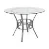Flash Furniture 42'' Round Glass Dining Table With Silver Metal Frame In Gray