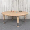 Flash Furniture 45 In. Round Plastic Height Adjustable Activity Table, Natural Color