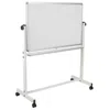 Flash Furniture 45.25"w X 54.75"h Double-sided Mobile White Board With Pen Tray In White
