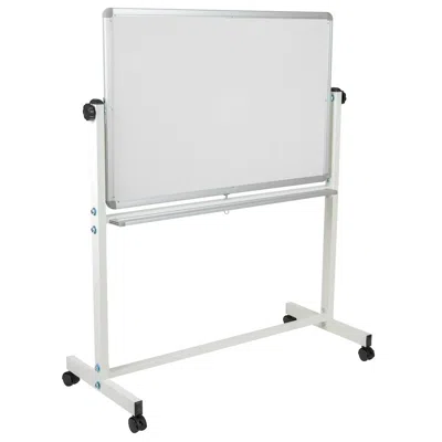 Flash Furniture 45.25"w X 54.75"h Double-sided Mobile White Board With Pen Tray