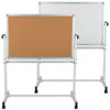 Flash Furniture 45.25"w X 54.75"h Reversible Mobile Board And White Board With Pen Tray In White