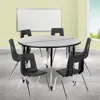 Flash Furniture 47.5 In. Mobile Circle Wave Flexible Laminate Activity Table Set With 18 In. Student Stack Chairs Gr