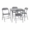 Flash Furniture 5 Piece Gray Folding Card Table And Chair Set In Gray