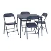 Flash Furniture 5 Piece Navy Folding Card Table And Chair Set In Blue