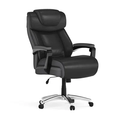 Flash Furniture 500 Lb. Rated Black Executive Swivel Office Chair With Adjustable Headrest
