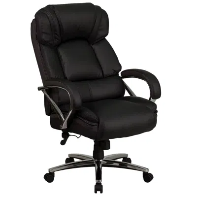 Flash Furniture 500 Lb. Rated Black Executive Swivel Office Chair With Chrome Base And Arms