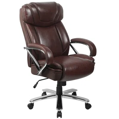 Flash Furniture 500 Lb. Rated Brown Executive Swivel Office Chair With Extra Wide Seat
