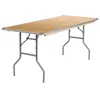 Flash Furniture 6-foot Heavy Duty Birchwood Folding Banquet Table In Brown