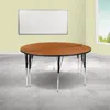 Flash Furniture 60 In. Circle Wave Flexible Thermal Laminate Activity Table Set With Standard Height Adjustable Legs