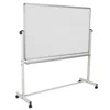 Flash Furniture 64.25"w X 64.75"h Double-sided Mobile White Board With Pen Tray In White