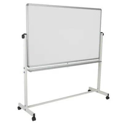 Flash Furniture 64.25"w X 64.75"h Double-sided Mobile White Board With Pen Tray