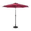Flash Furniture 9 Ft Round Umbrella With 32 Solar Led Lights And Crank, Red In Multi