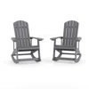 Flash Furniture Adirondack Rocking Chair In Gray - Set Of 2 In Gray