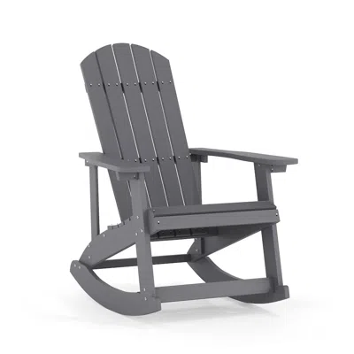 Flash Furniture Adirondack Rocking Chair With Rust Resistant Stainless Steel Hardware In Gray