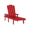 Flash Furniture Adjustable Adirondack Lounger With Cup Holder, Red In Red