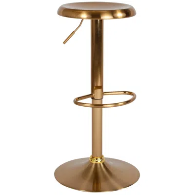 Flash Furniture Adjustable Height Retro Barstool In Gold Finish