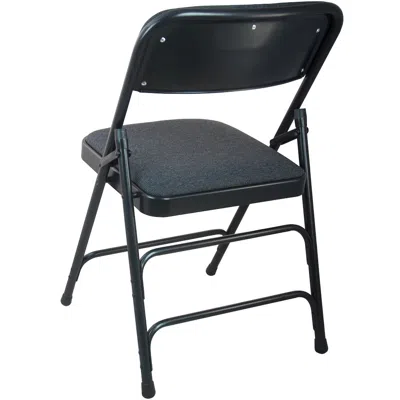 Flash Furniture Advantage Black Padded Metal Folding Chair - Black 1-in Fabric Seat