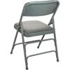 Flash Furniture Advantage Grey Padded Metal Folding Chair - Grey 1-in Fabric Seat In Green