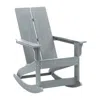 Flash Furniture All-weather 2-slat Poly Resin Wood Rocking Adirondack Chair In Gray In Gray
