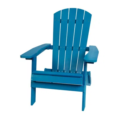 Flash Furniture All-weather Poly Resin Indoor/outdoor Folding Adirondack Chair In Blue
