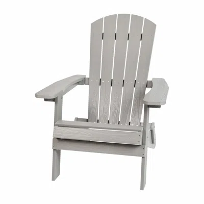 Flash Furniture All-weather Poly Resin Indoor/outdoor Folding Adirondack Chair In Gray