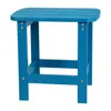 Flash Furniture All-weather Poly Resin Wood Adirondack Side Table In Blue In Blue