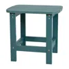 Flash Furniture All-weather Poly Resin Wood Adirondack Side Table In Sea Foam In Green