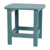 Flash Furniture All-weather Poly Resin Wood Adirondack Side Table In Teal In Green