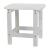 Flash Furniture All-weather Poly Resin Wood Adirondack Side Table In White In White