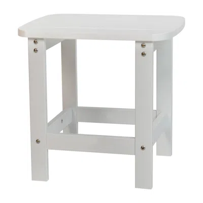 Flash Furniture All-weather Poly Resin Wood Adirondack Side Table In White