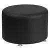 Flash Furniture Alon Black Leathersoft 24'' Round Ottoman In Black