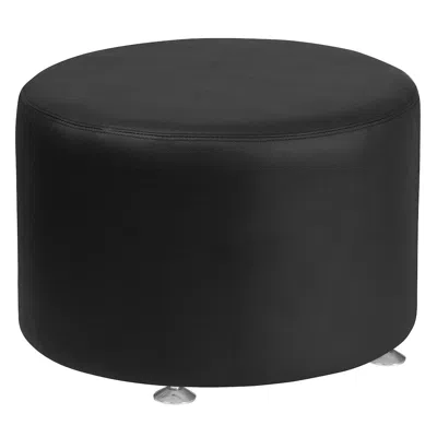 Flash Furniture Alon Black Leathersoft 24'' Round Ottoman