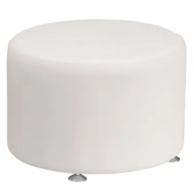 Flash Furniture Alon Melrose White Leathersoft 24'' Round Ottoman