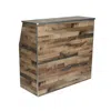 Flash Furniture Amara 4' Rustic Natural Wood Plank Laminate Foldable Bar - Portable Event Bar In Brown