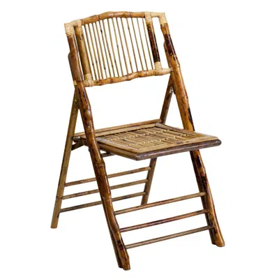 Flash Furniture American Champion Bamboo Folding Chair In Brown