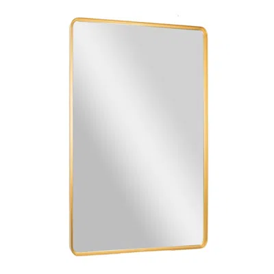 Flash Furniture Ava 48" X 30" Metal Deep Framed Wall Mirror - Large Accent Mirror, Gold